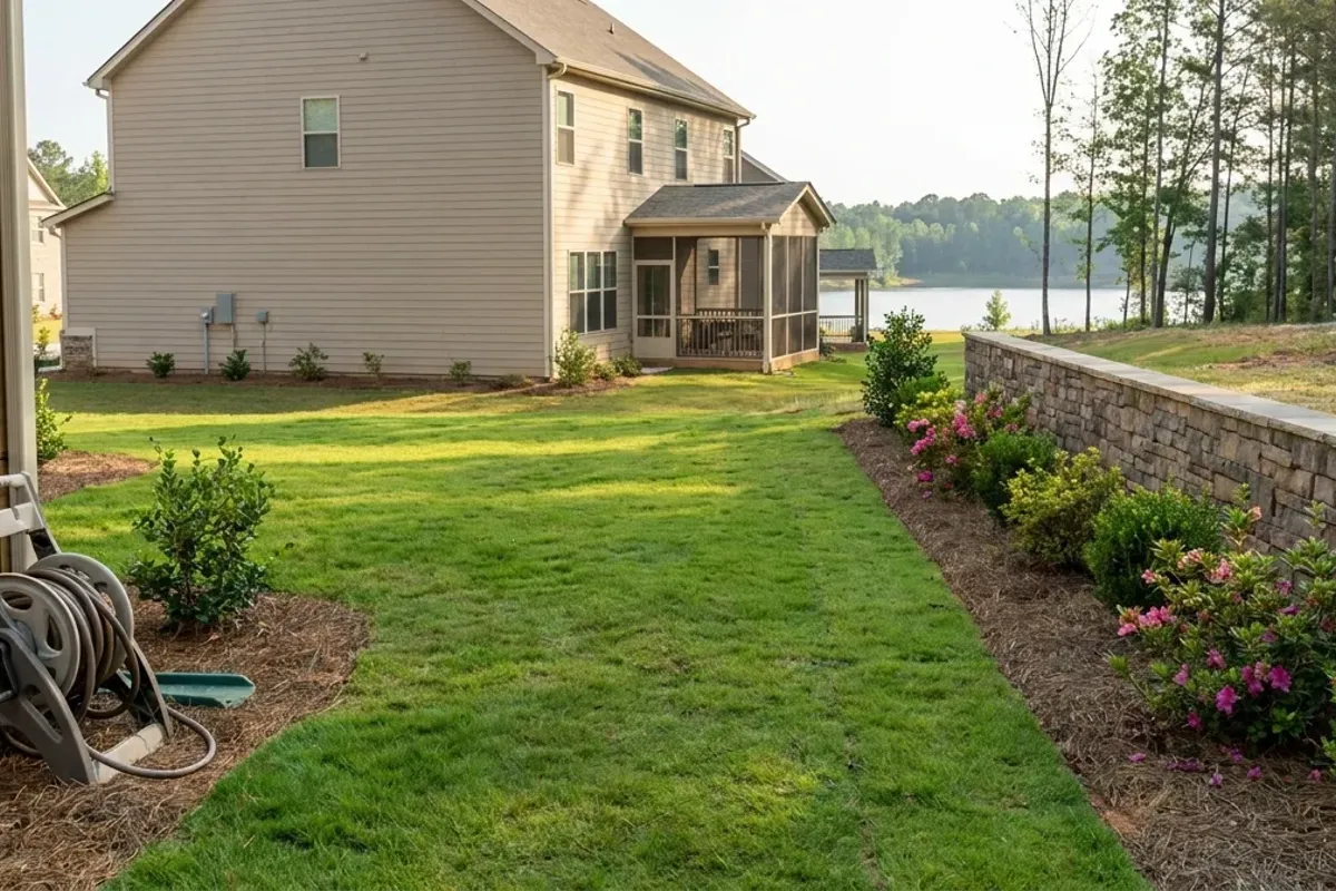 Landscaped yard in the Buford, GA area