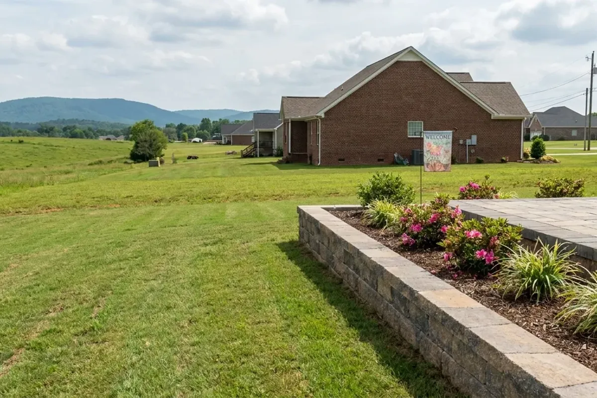Landscaped yard in the Canton, GA area