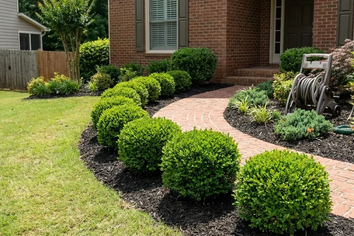 Landscaped yard in the Dunwoody, GA area
