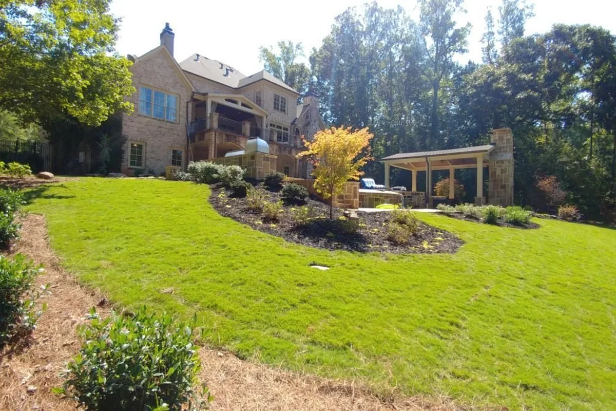 Fresh sod lawn installed by 4 Seasons in North Atlanta