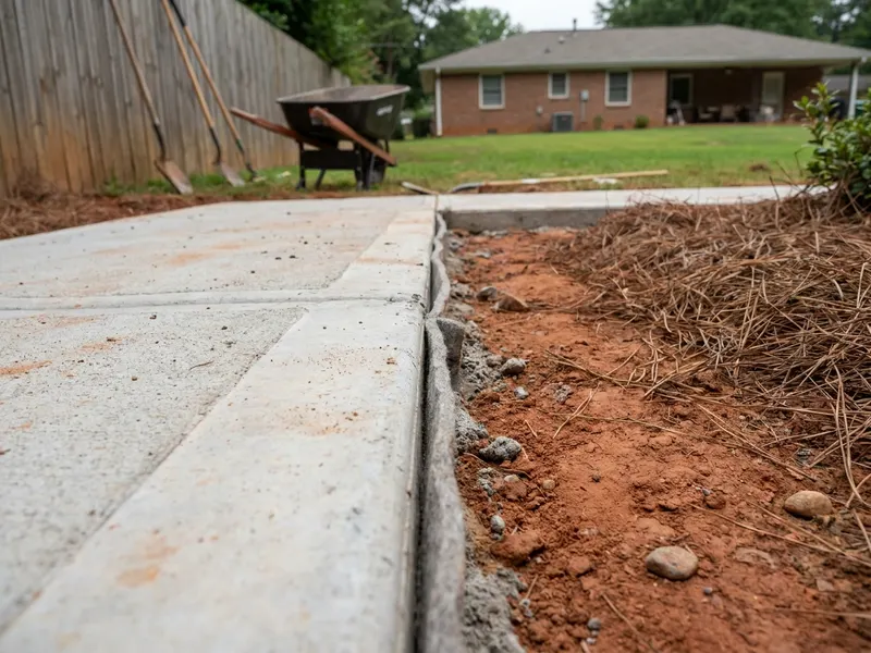 Crisp concrete edge and expansion joint detail