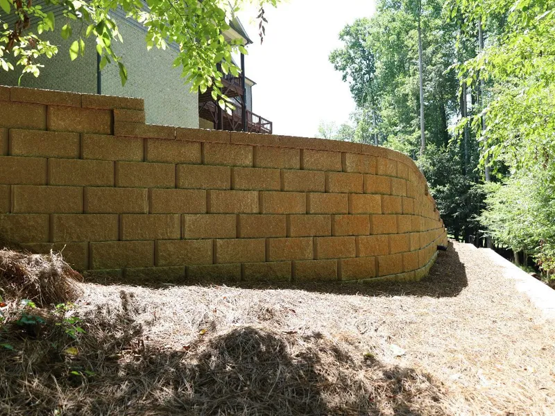 Engineered block retaining wall by 4 Seasons