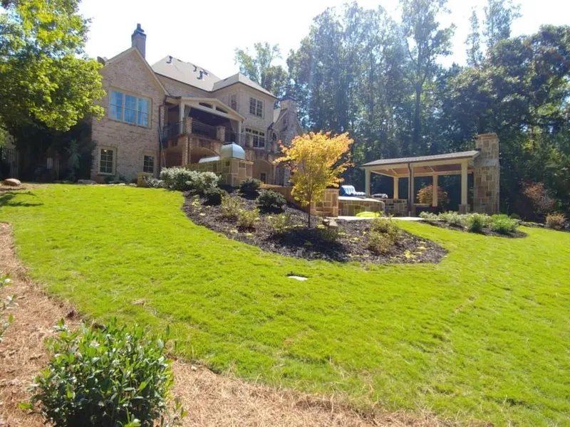 Newly installed sod lawn by 4 Seasons in the North Atlanta metro